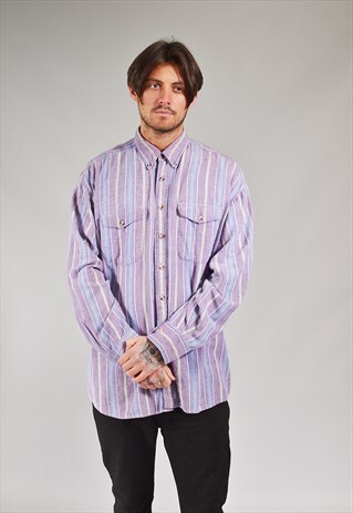 VINTAGE THICK PURPLE STRIPED SHIRT