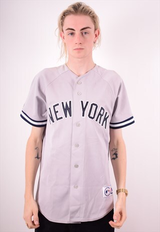 MAJESTIC MENS VINTAGE JERSEY TOP MEDIUM GREY 90S
