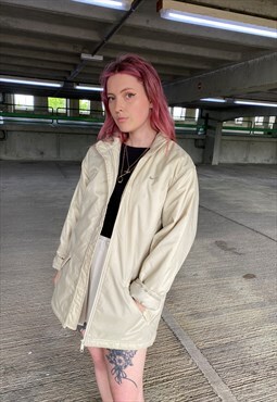 Vintage 90s Nike Beige Puffer Embroidered Coat