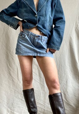 Vintage Micro Mini Denim Skirt 