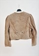 VINTAGE 90S SUEDE LEATHER JACKET IN BEIGE