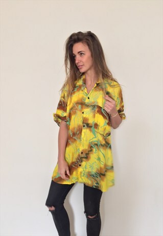 CRAZY PATTERNED VINTAGE RETRO FESTIVAL OVERSIZED SHIRT
