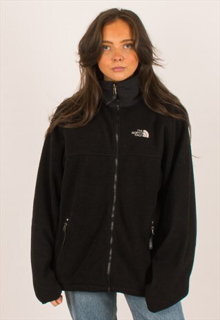 VINTAGE BLACK NORTH FACE FULL ZIP FLEECE MEDIUM