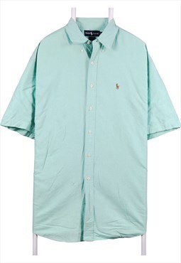 Vintage 90's Ralph Lauren Shirt Short Sleeve Button Up Green
