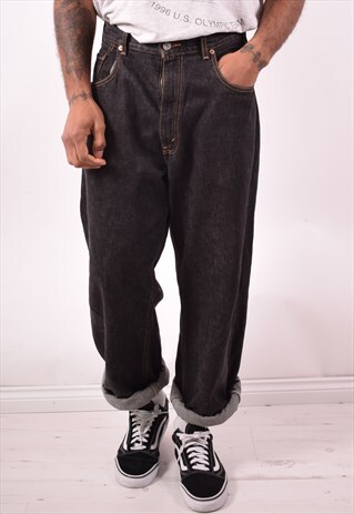 LEVI'S 569 MENS VINTAGE JEANS W36 L32 BLACK 90S