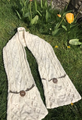 PURE IRISH WOOL POCKET ARAN CARDIGAN FAIR-ISLE PRINT
