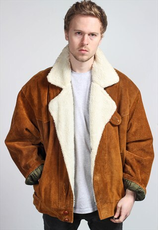 VINTAGE SUEDE SHERPA JACKET