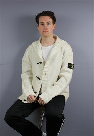VINTAGE STONE ISLAND KNIT BUTTON UP CARDIGAN JUMPER