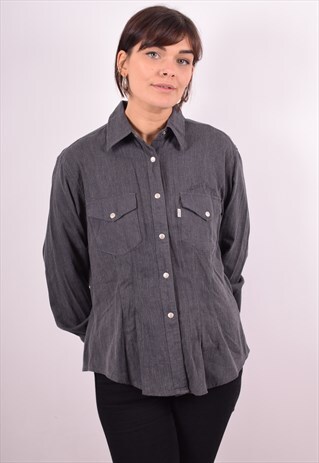 LEVI'S WOMENS VINTAGE SHIRT LARGE GREY 90S