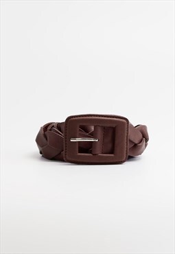 Naguisa Cinturon Trenzado 01 belt- mahogany