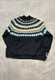 VINTAGE KNITTED JUMPER ABSTRACT PATTERNED KNIT SWEATER