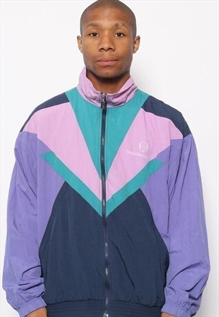 VINTAGE SERGIO TACCHINI LOGO TRACK JACKET BLUE