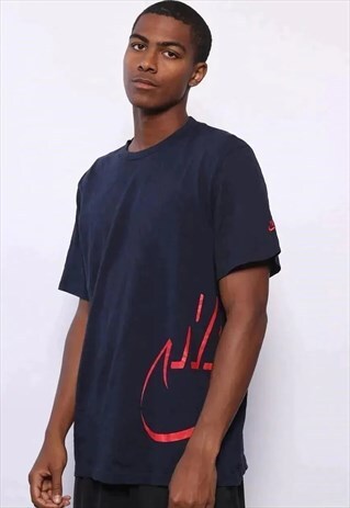 VINTAGE NIKE BIG LOGO T-SHIRT NAVY BLUE