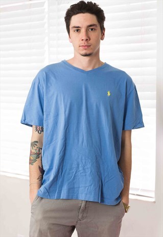 VINTAGE POLO RALPH LAUREN T-SHIRT LOGO 90S L 6.6