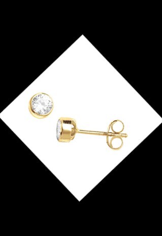 GOLD 9CT SOLID YELLOW GOLD CUBIC ZIRCONIA STUDS