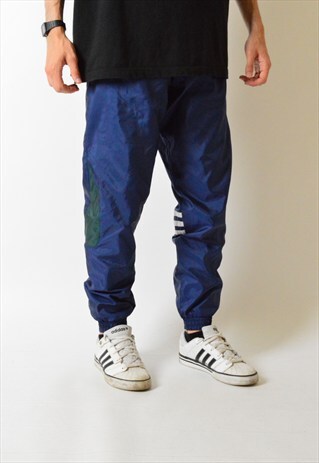 VINTAGE 90S NAVY BLUE ADIDAS SHELL SPORT PANTS