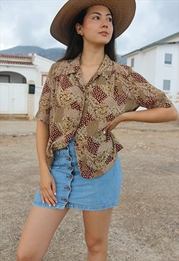 Brown Printed Blouse