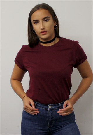 MAROON CREW NECK T SHIRT