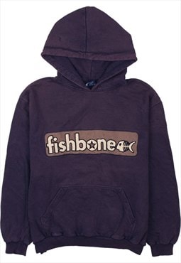 Vintage 90's Fishbone Hoodie Spellout Pullover Navy Blue