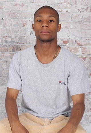 VINTAGE FILA BIG LOGO T-SHIRT GREY