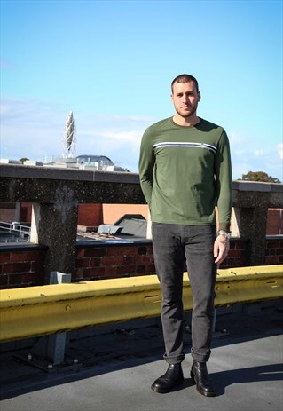 LONG SLEEVE GREEN STRIPE TSHIRT