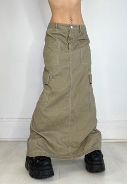 Vintage Y2k Skirt Maxi Cargo Utility Long Streetwear 90s 00s