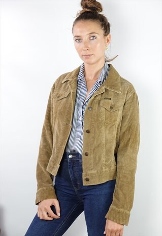 VINTAGE DIESEL CORDUROY JACKET BEIGE SMALL WOMEN