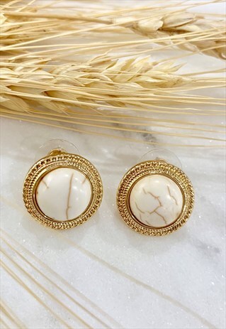 GOLD MARBLE EARRINGS