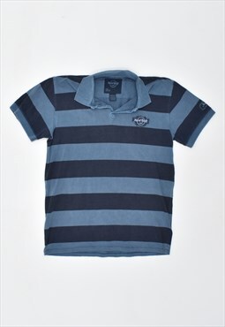 Vintage 90's Hard Rock Cafe Polo Shirt Stripes Navy Blue