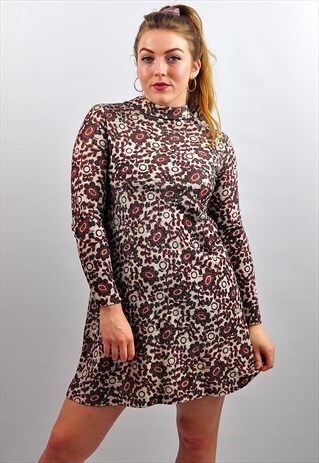 VINTAGE SPARKLY METALLIC 70'S MINI PARTY FESTIVAL DRESS
