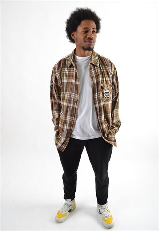 BROWN CHECK FLANNEL SHIRT CS2820