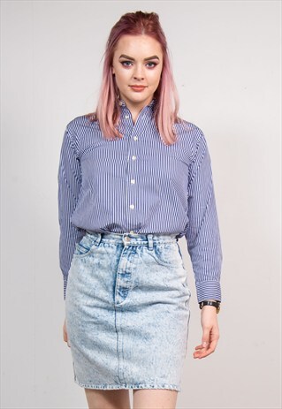 VINTAGE 90'S BLUE STRIPE RALPH LAUREN SHIRT