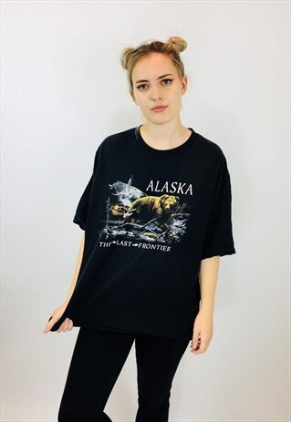 VINTAGE ALASKA GRAPHIC BEAR PRINT T SHIRT