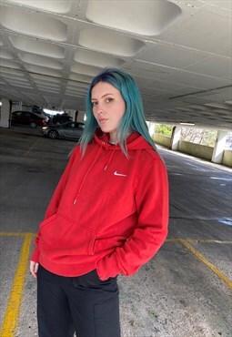 Vintage 90s Nike Red Embroidered Swoosh Pullover Hoodie