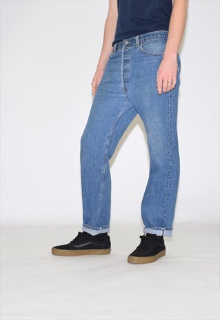 VINTAGE BLUE LEVIS 501 DENIM STRAIGHT LEG JEANS