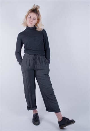 VINTAGE LOOSE FITTING PINSTRIPE TROUSERS