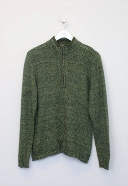 Vintage women's Woolrich quarter zip in green. Best fits M