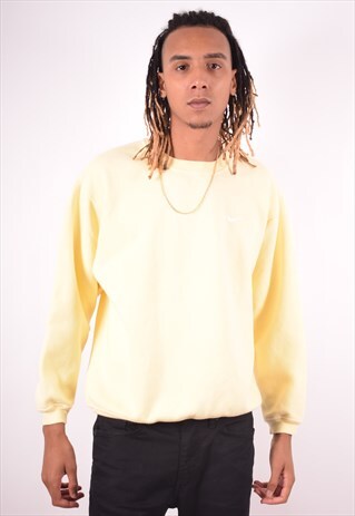 NIKE MENS VINTAGE SWEATSHIRT JUMPER XL YELLOW 90S