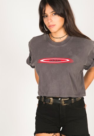 VINTAGE 90S USA CROP T-SHIRT/ R824