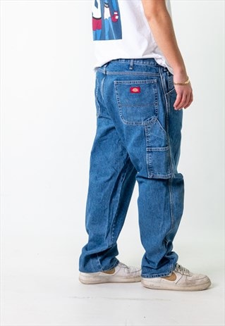 BLUE DENIM 90S DICKIES  CARGO SKATER TROUSERS PANTS JEANS