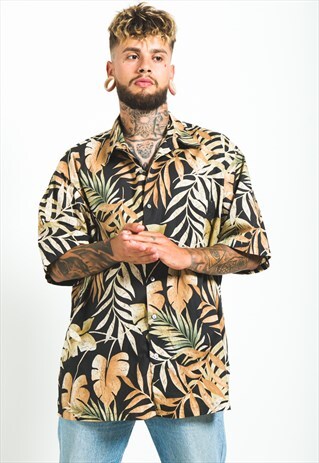 VINTAGE 80S HAWAIIAN SHORT SLEEVE SHIRT/ S6107