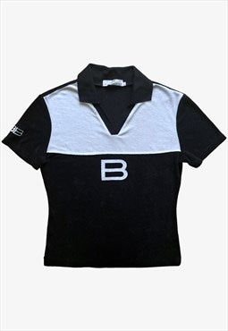 Vintage 90s Women's Balenciaga Golf Velour Polo Shirt