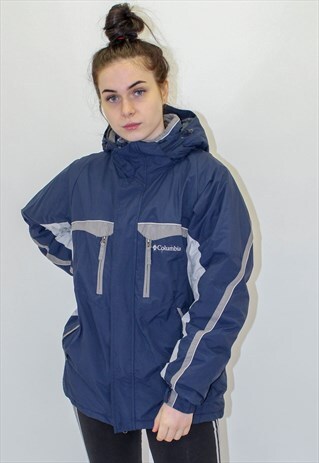 VINTAGE COLUMBIA COAT IN BLUE LARGE