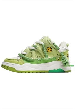 Skater sneakers chunky sole trainers going out shoes green