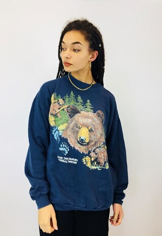 VINTAGE BEAR PRINT SWEATSHIRT
