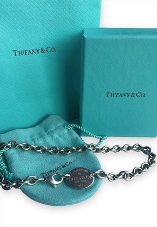 Tiffany necklace return to Tiffany oval tag chain 925 silver