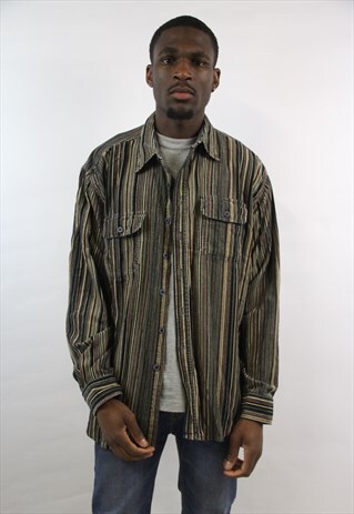 VINTAGE 90'S STRIPED CORD SHIRT