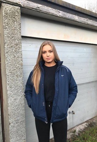 VINTAGE NIKE UNISEX NAVY BLUE PUFFER JACKET