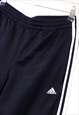 VINTAGE ADIDAS JOGGERS BLACK STRIPED STRETCHY WITH LOGO 90S 