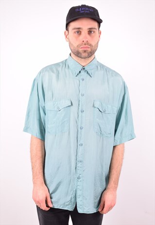 MENS VINTAGE SHIRT XL BLUE 90'S